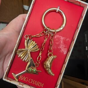 3/$15 NIB Gold Bag Charm Keychain